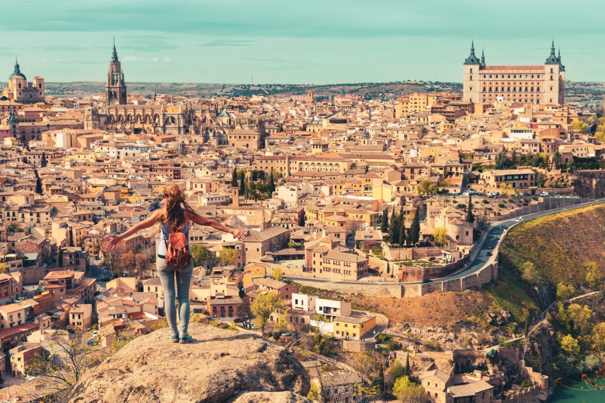 Female tourist in Toledo, Spain